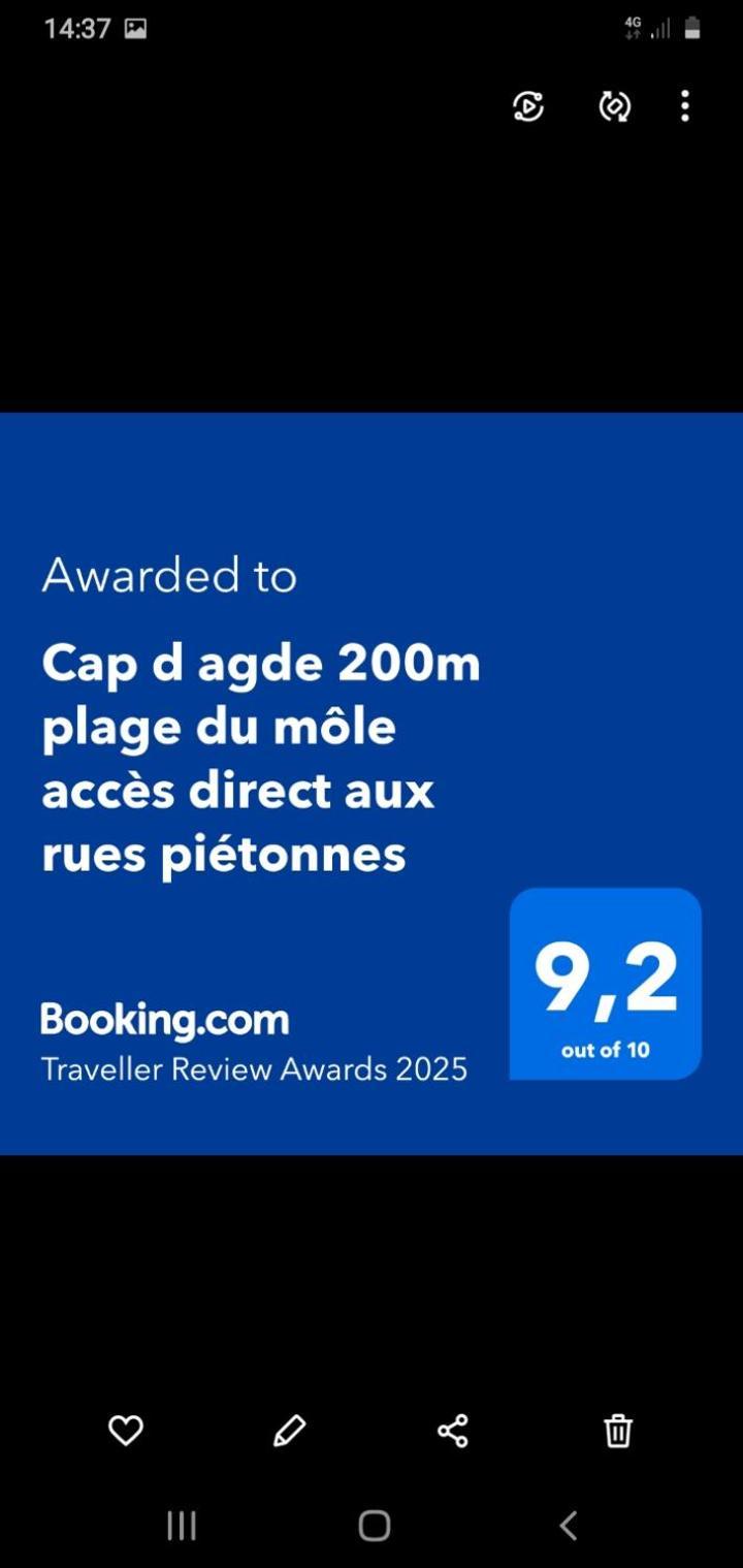 Cap D Agde 200M Plage Du Mole Acces Direct Aux Rues Pietonnes エクステリア 写真